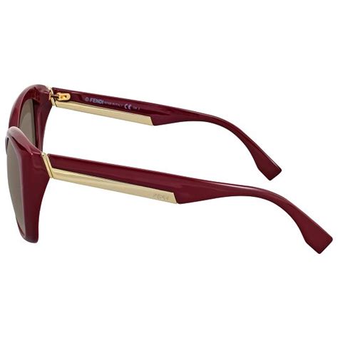 Fendi Burgundy Cat Eye Sunglasses FF 0019/S COICC 54